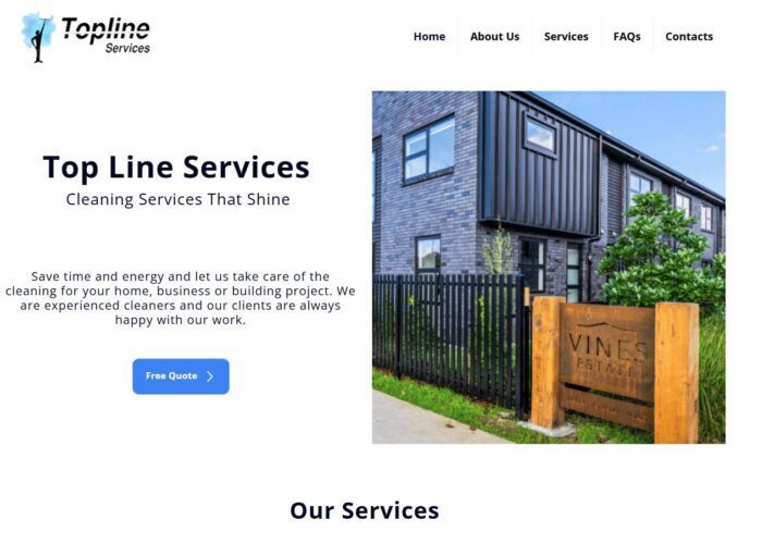 Topline Services cleaning website by Kiwi Web Design Auckland