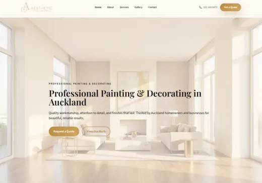 Aesthetic Painting & Decorating website built by Kiwi Web Design